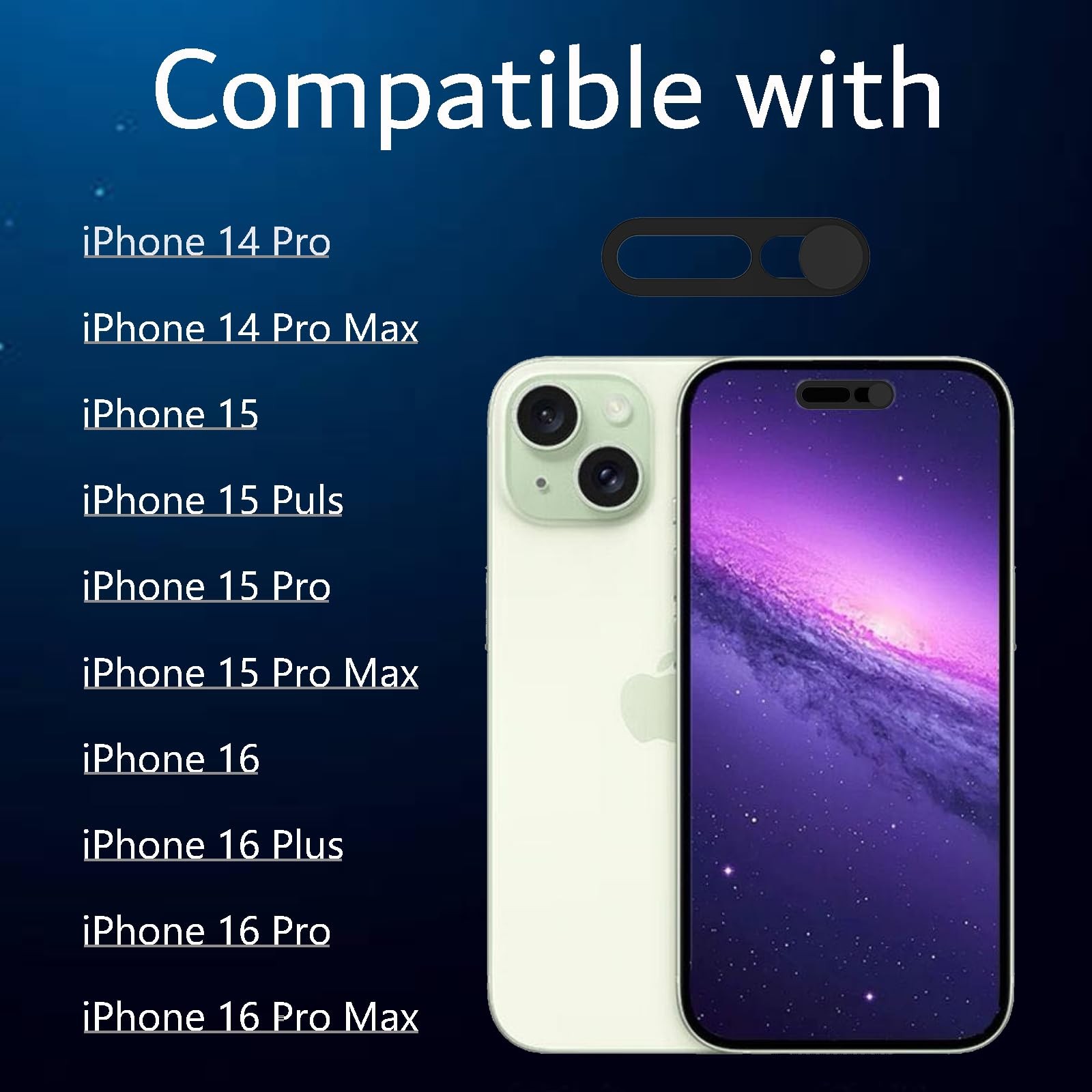 Front Camera Cover, Camera Cover Compatible with iPhone 14Pro/14Pro Max/iPhon...