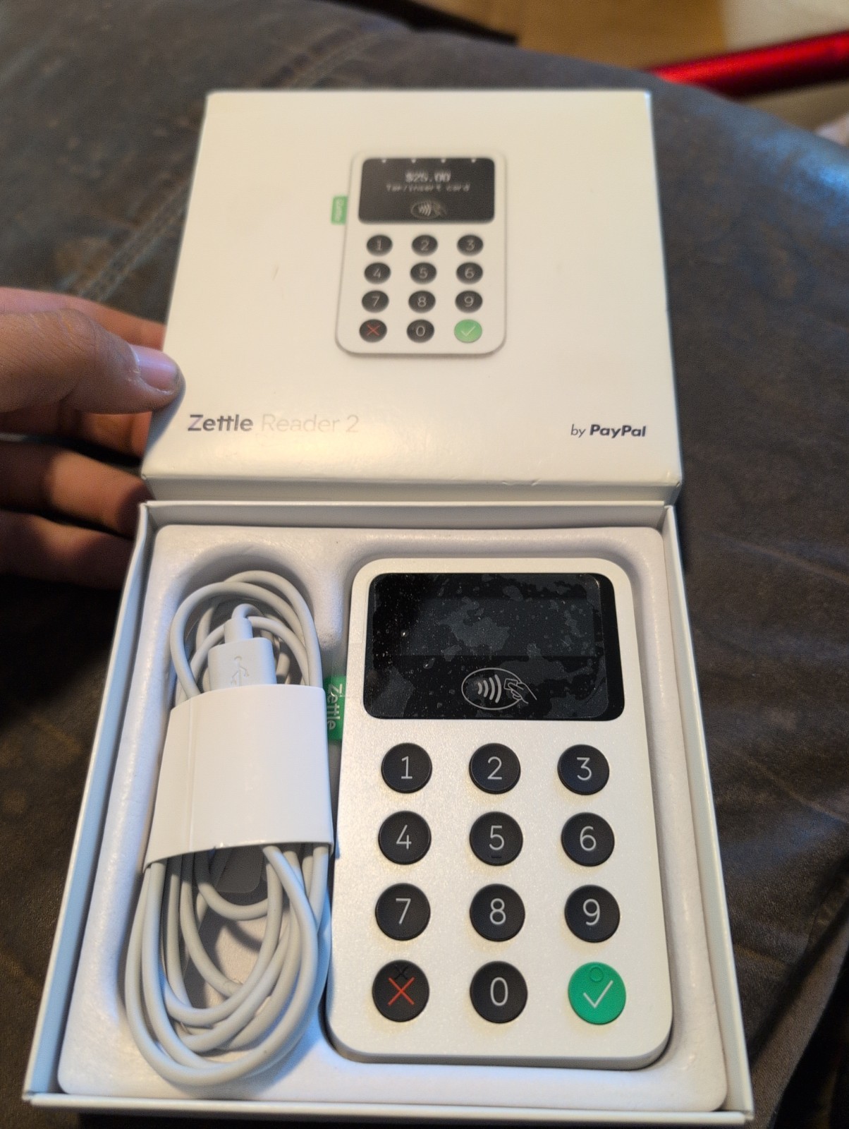 Zettle Reader 2 By Paypal Credit Card Reader w/ Cable & Quick Guide - White