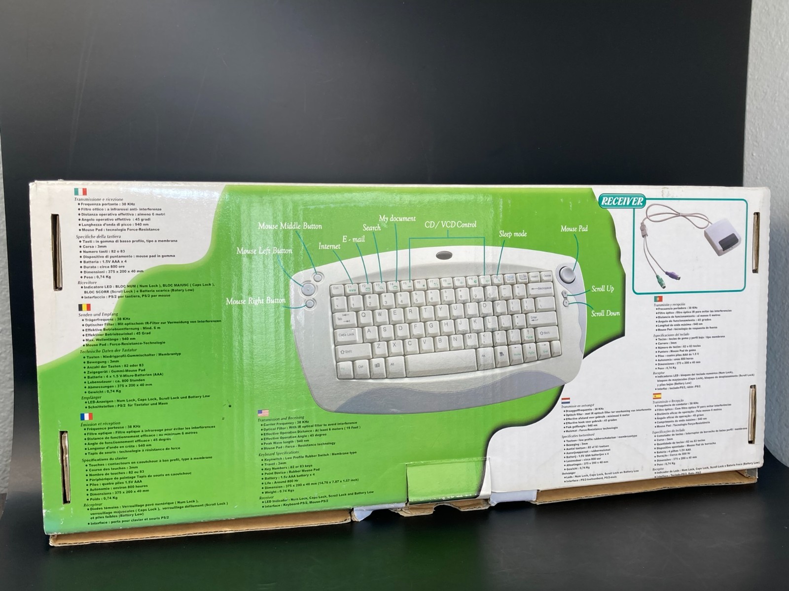 Chicony Electronics Keyboard KB-0005 BEI Wireless Infra-Red Vintage Computer