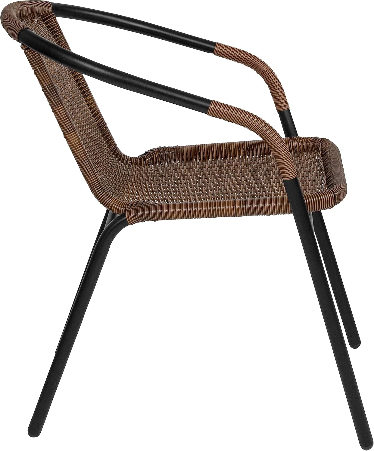Lila Modern Rattan Indoor/Outdoor Stackable Dining Chairs Stacking Rattan Bistro