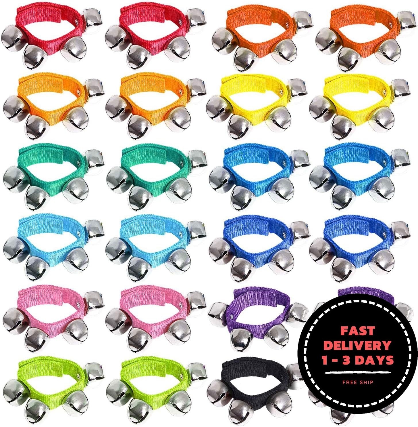 Cascabeles, 24 pulseras con cascabeles, 12 instrumentos musicales, regalo para