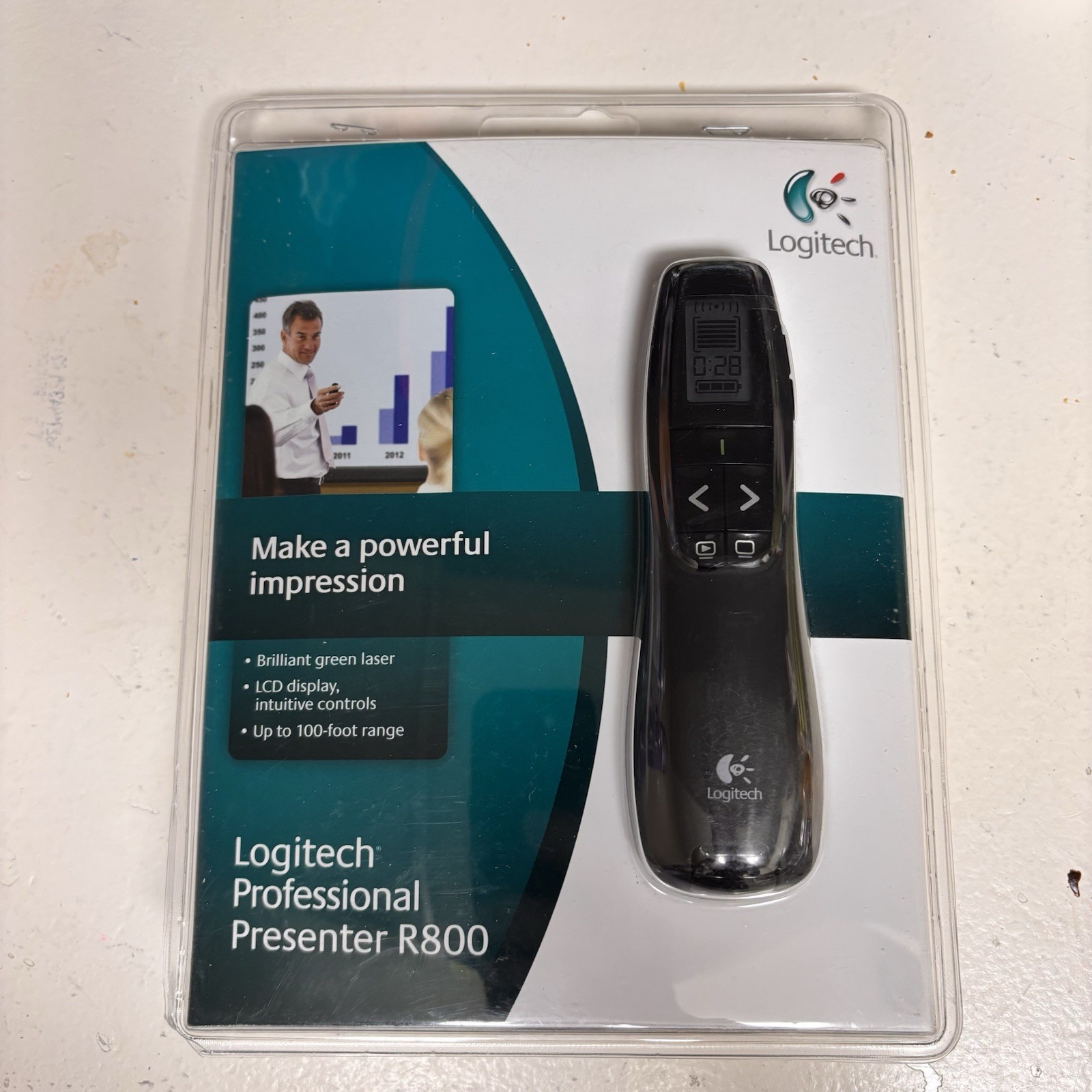 Logitech R800 Green Laser Presentation Remote Control ~ Black Brand New & Sealed