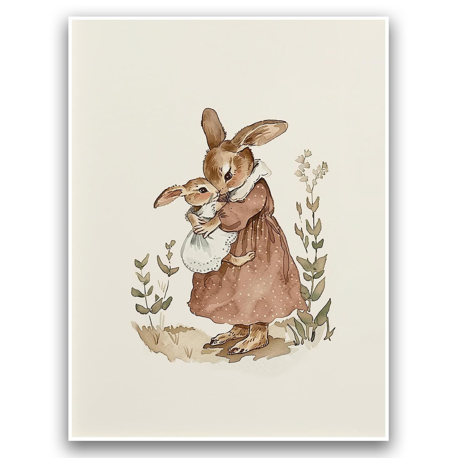 Nursery Decor Wall Art Kids Room Decorative 16"L x 12"W, Cure the rabbit