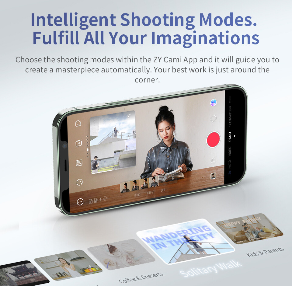 Zhiyun Smooth Q4 Gimbal 3-Axis Portable Foldable for Android iPhone Stabilizer