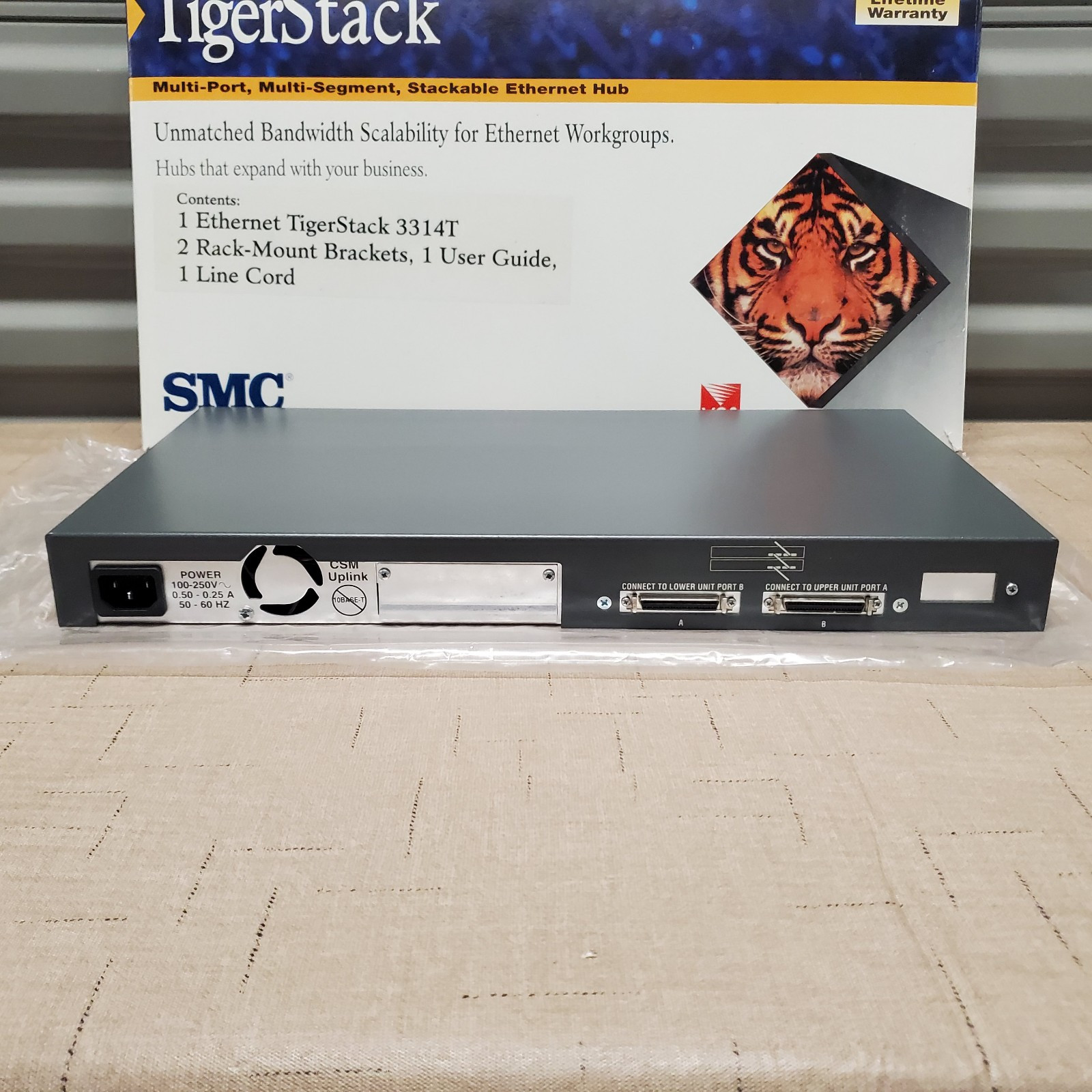 VTG Y2K SMC TigerStack 3314T 14-Port Ethernet Hub Stackable SMC3314T - OPEN BOX