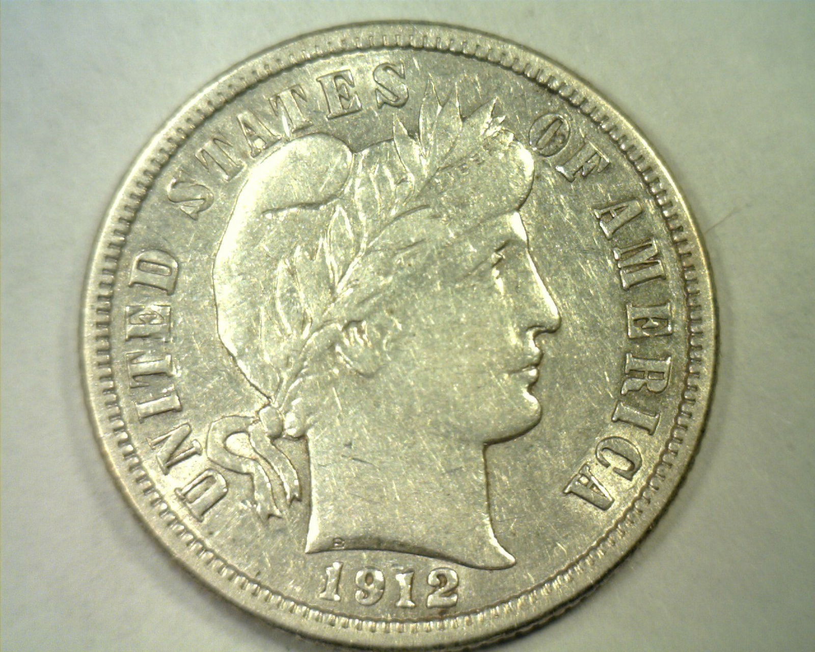 1912 BARBER DIME ABOUT UNCIRCULATED AU NICE ORIGINAL COIN BOBS COINS FAST SHIP