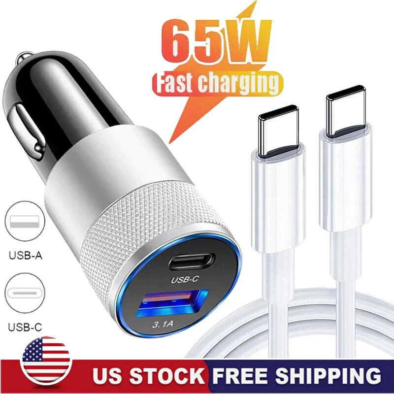 Adaptador Cargador de Carro Tipo C USB PD de Carga 30W para iPhone 16 15 14 13