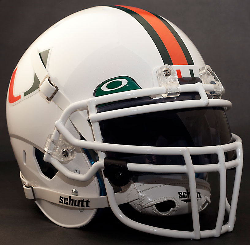 *CUSTOM* MIAMI HURRICANES NCAA Schutt XP Authentic GAMEDAY Football Helmet