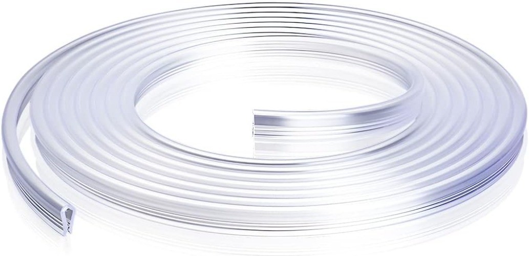 Clear U-Shape Door Edge Guards, 16Ft Chrome PVC Trim Moldin Color: Transparent