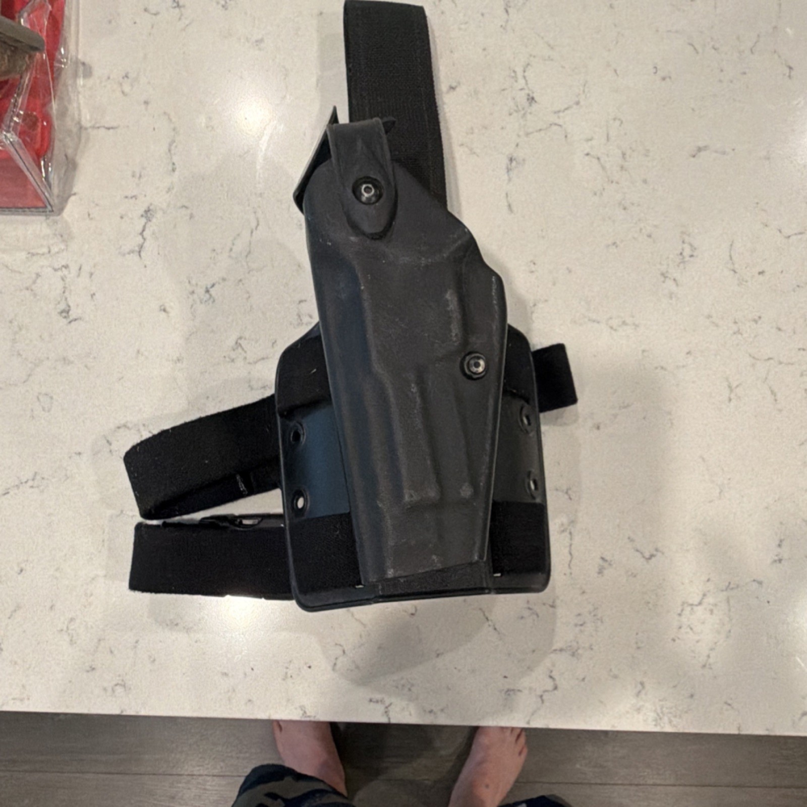 Black Tactical Drop Leg Holster with Adjustable Straps