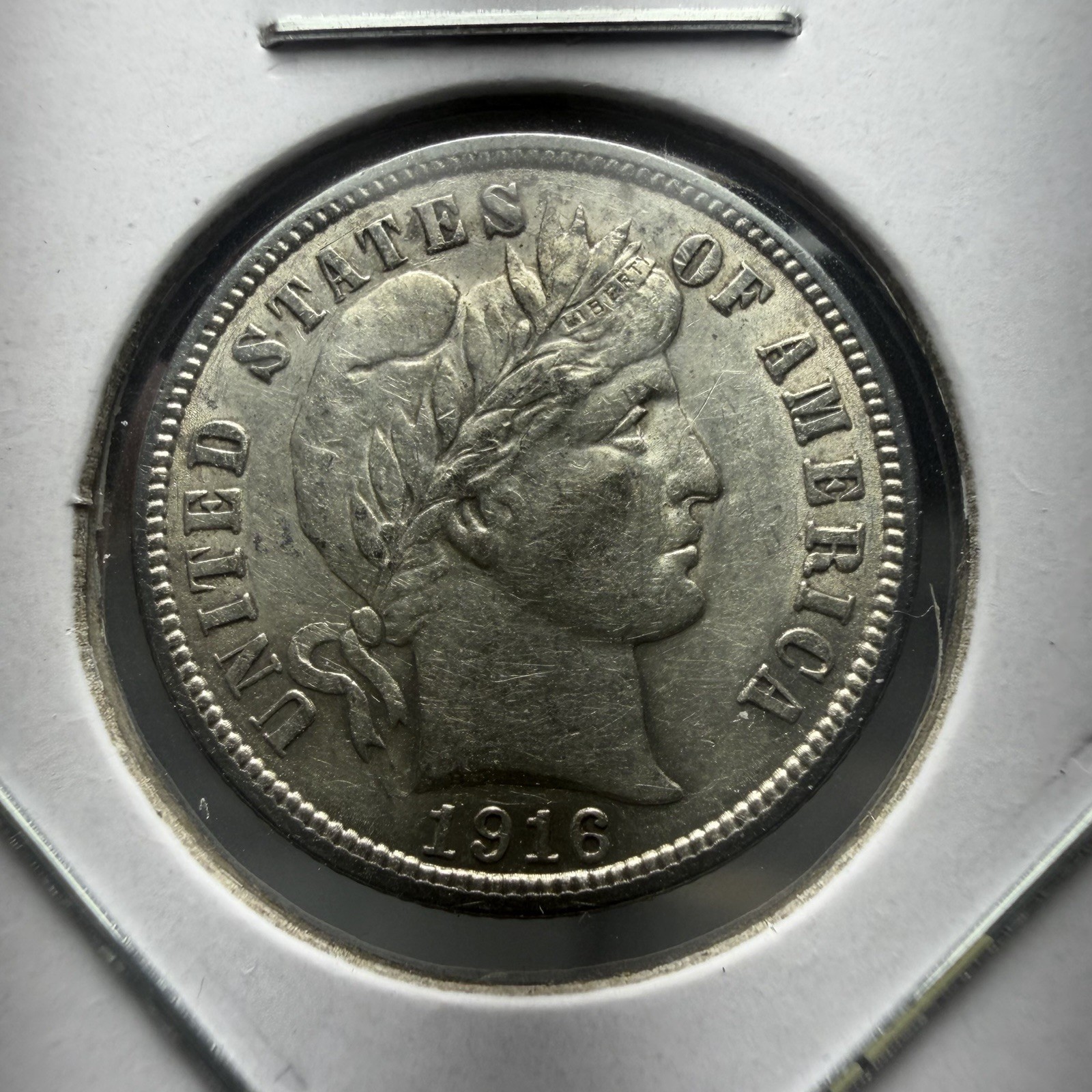 1916 BARBER DIME - AU - ORIGINAL & LUSTROUS