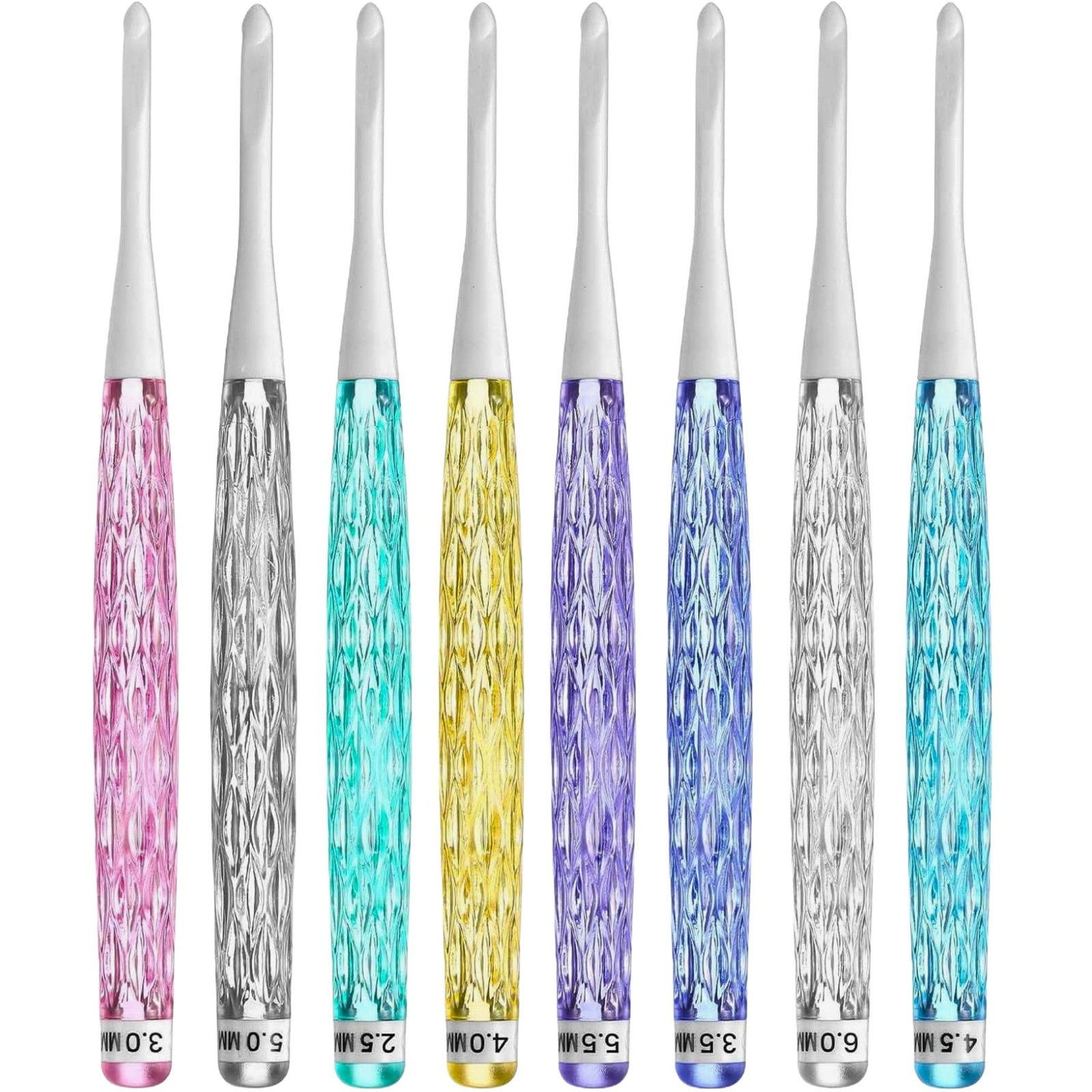 8PCS Inline Crochet Hooks Set Crochet Needles for Crocheting Yarn, 2.5mm-6mm ...