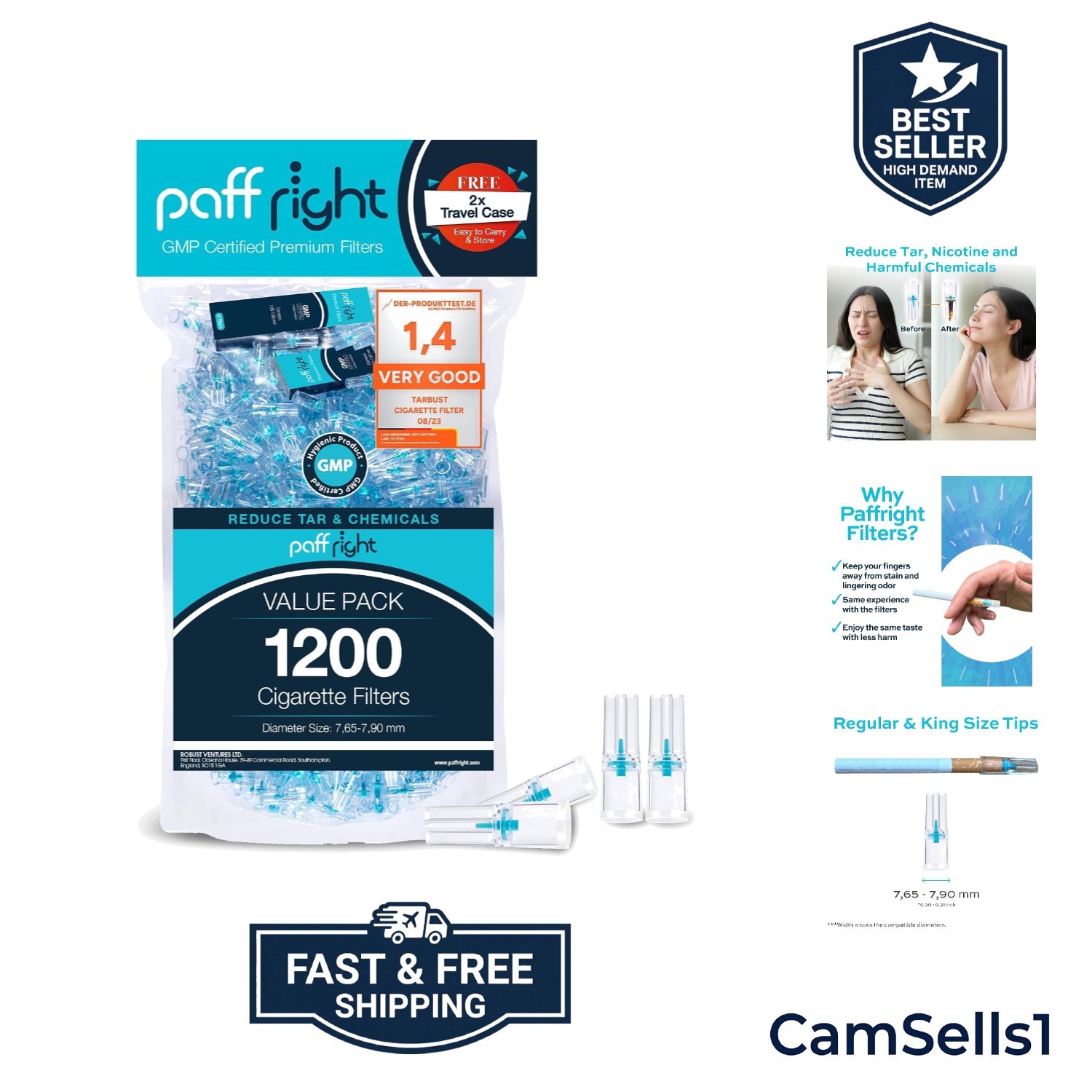 1200 Cigarette Filters for Regular Size 7.65-7.90 mm | Cigarette Filters That...