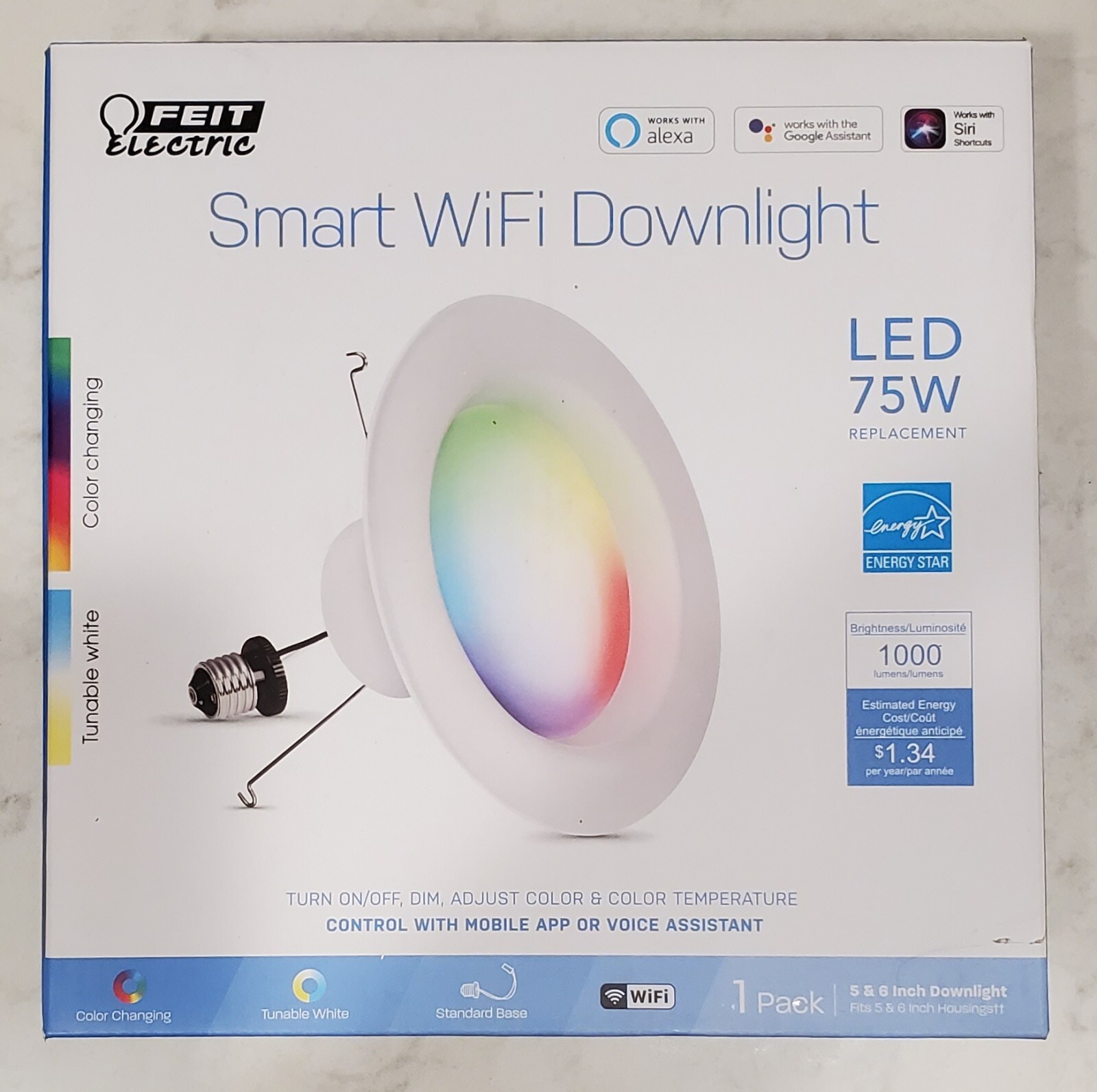 Feit Electric Smart Recessed Downlight 5 & 6" 120V 11.1W RGBW LED