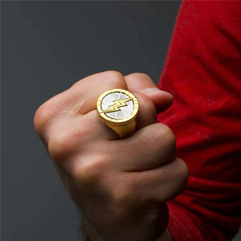 The Flash Barry Allen Same Style Ring Open Adjustable Metal Finger Ring Replica
