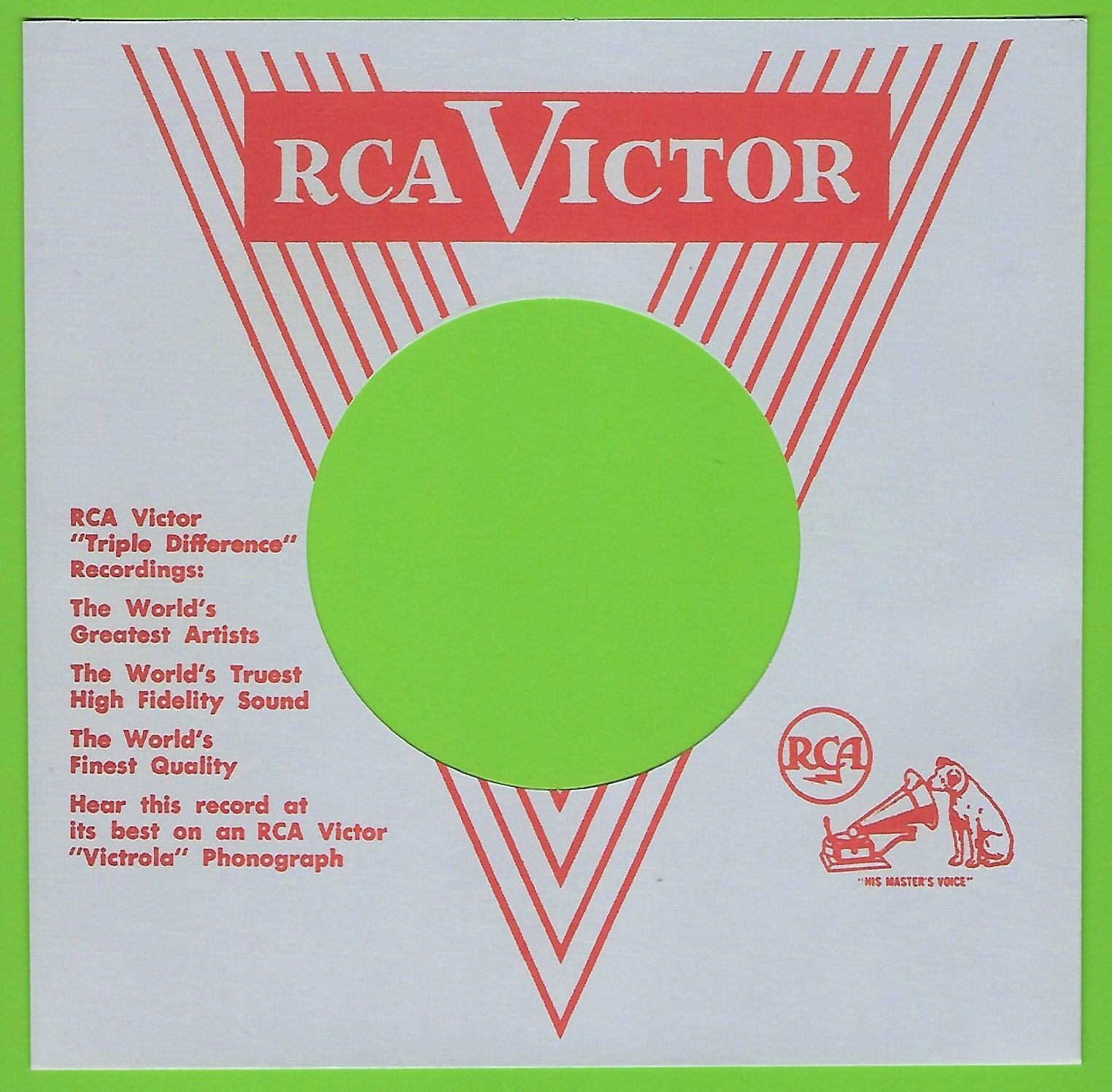 RCA VICTOR (grey/red) - REPRODUCTION RECORD COMPANY SLEEVES - (pack of 10)