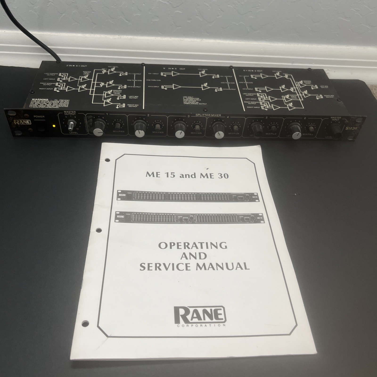 Rane SM 26 Line Level 6-Channel Mixer Splitter w/Power Cord & Manual TESTED