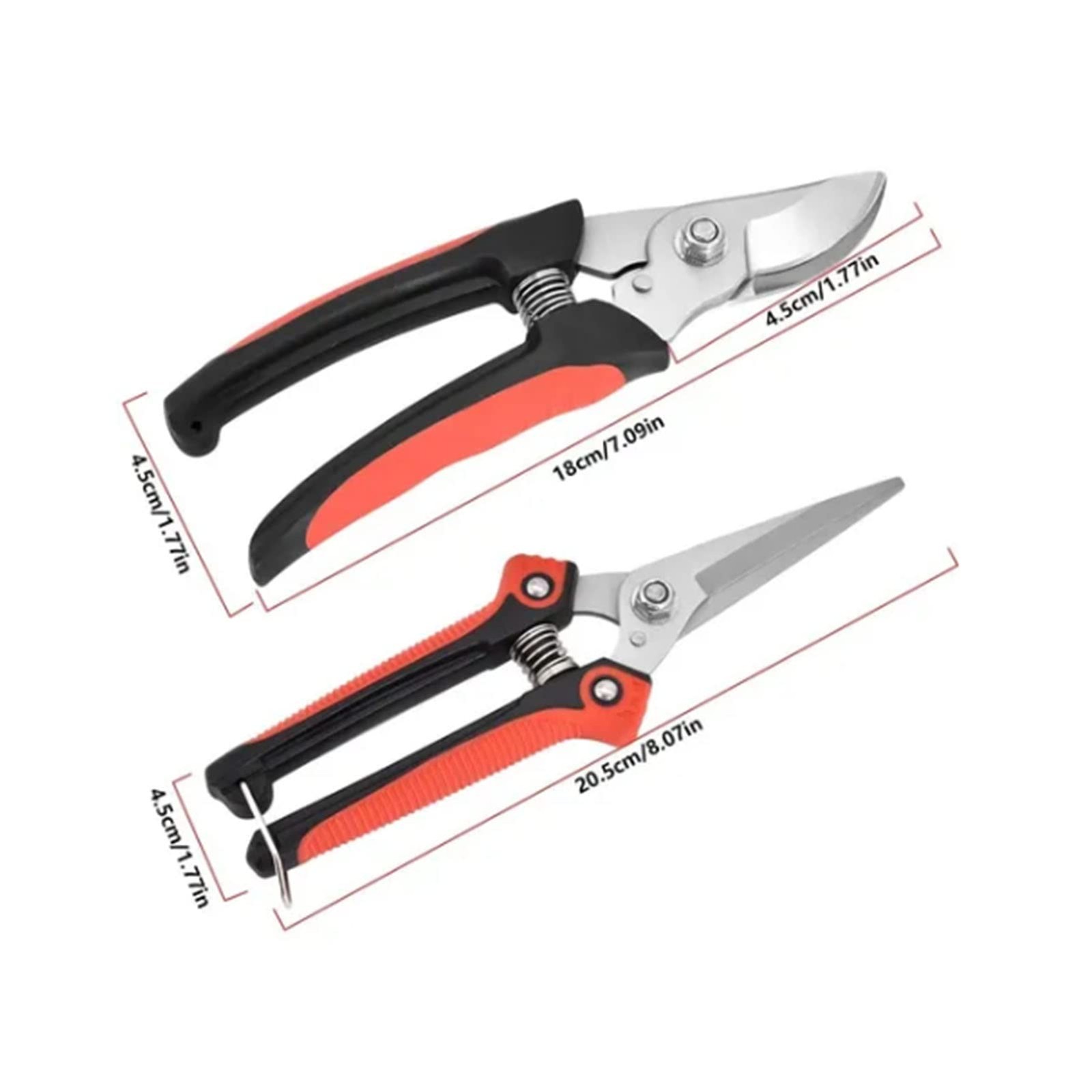 Tiiyee 2 Pack Garden Pruning Shears, Scissors for Precise Red+black