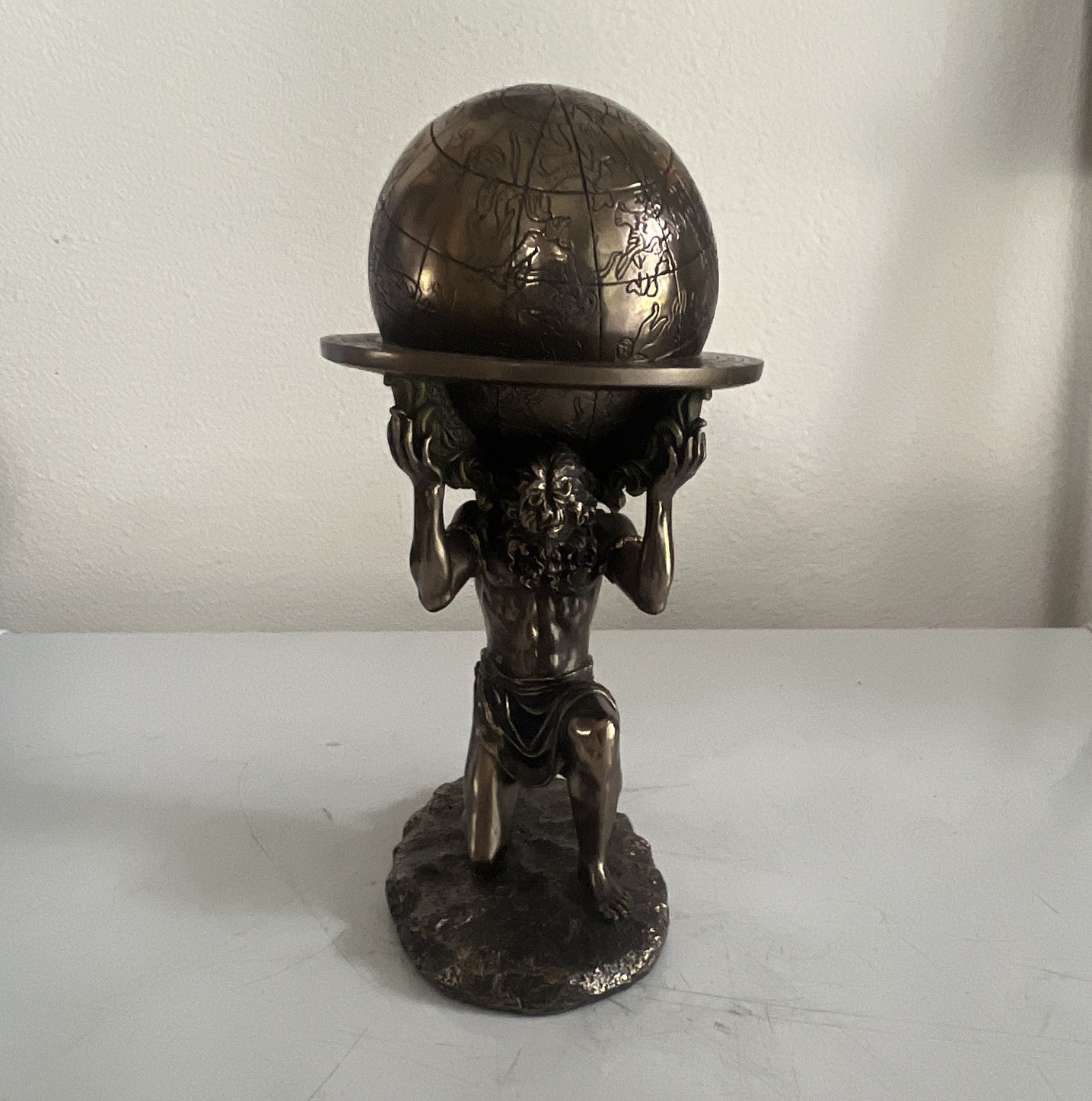 Atlas Titan Celestial Sphere Mythology Greek Statue Sculpture Bronze Finish
