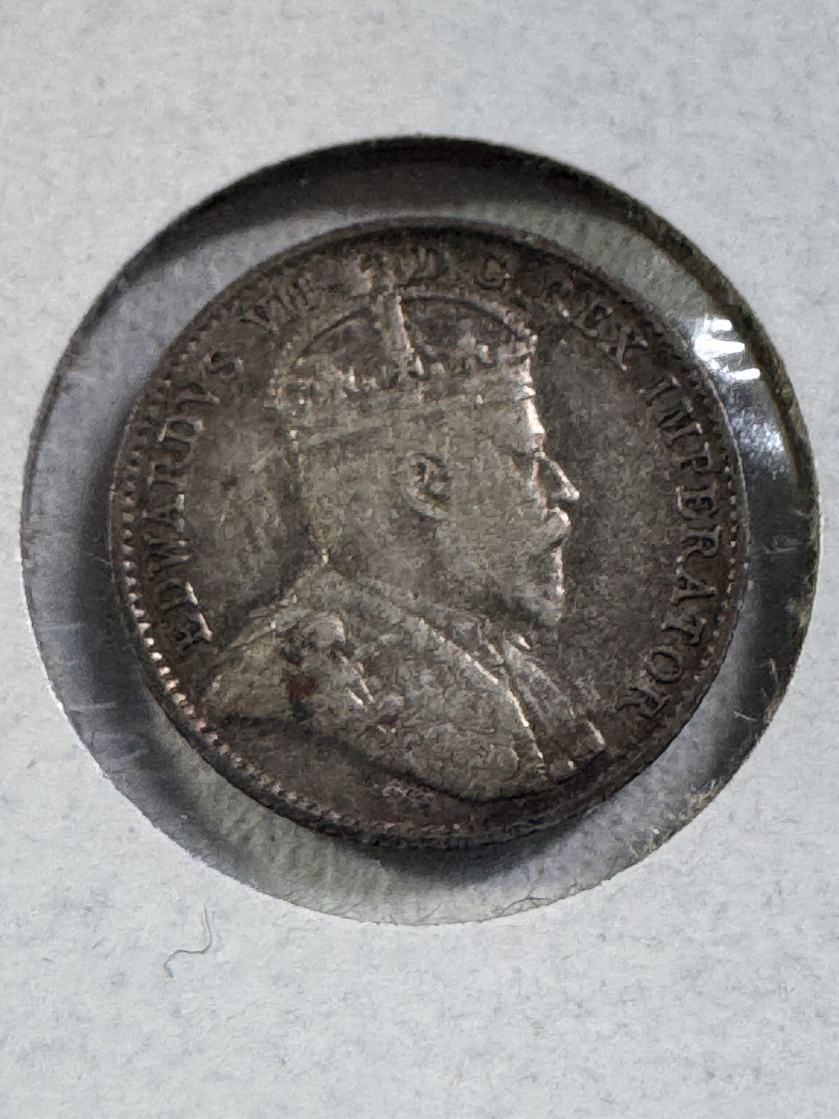 1910 Canada 5 Cents Silver Coin Round Leaves