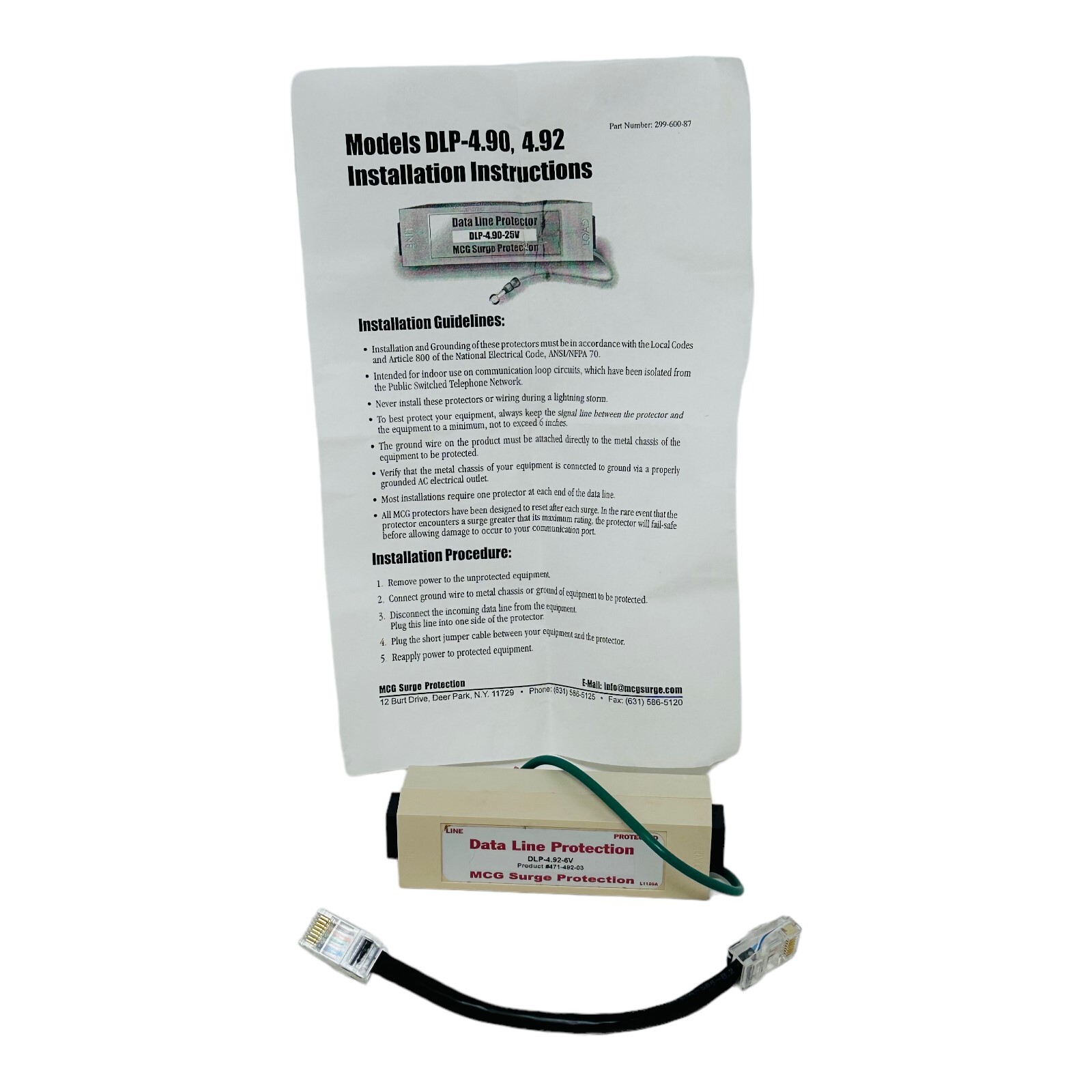 MCG SURGE PROTECTION DLP-4.92-6V DATA LINE PROTECTION NEW/NOS