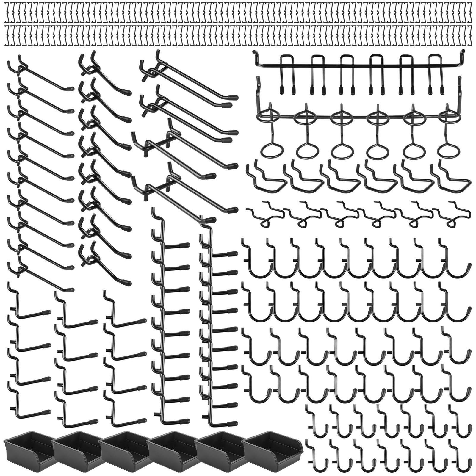 196 PCS Extra Thick 1/4" Pegboard Hooks Set, Heavy Duty Peg Board for Hanging...
