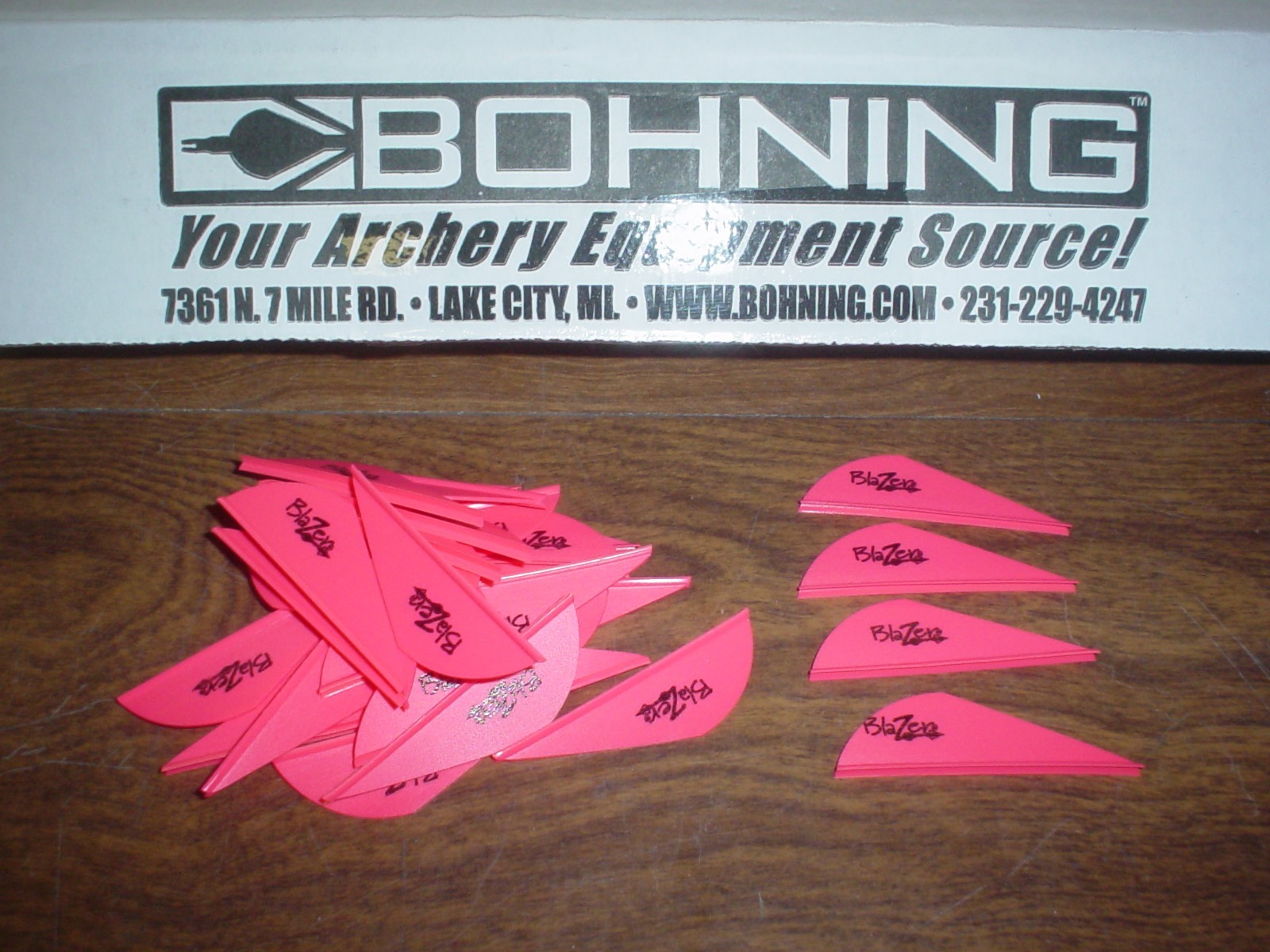 36 Hot Pink Bohning 2" Blazer Vanes Pack! archery arrow fletching neon red fl.