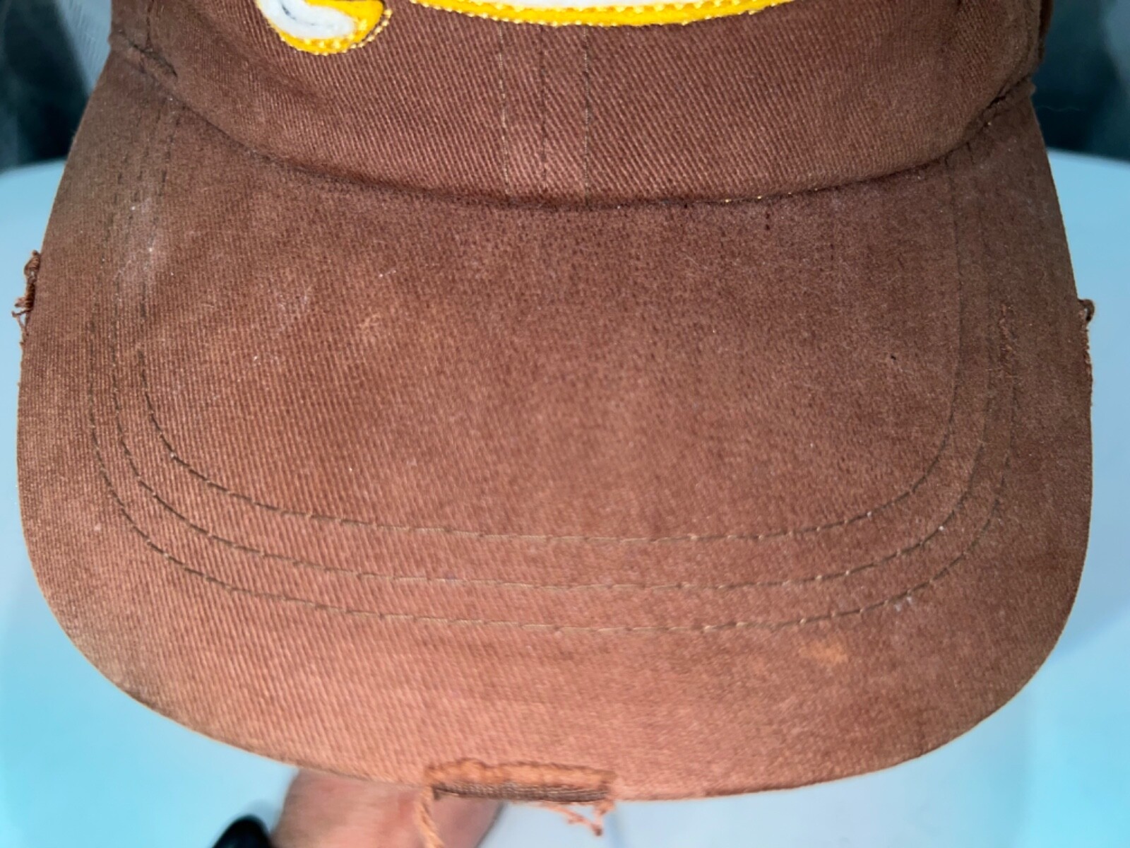 Senor Frog Felt Embroidy Patch Nassau Bahamas Brown Hat Cap Strap buckle Adj EUC