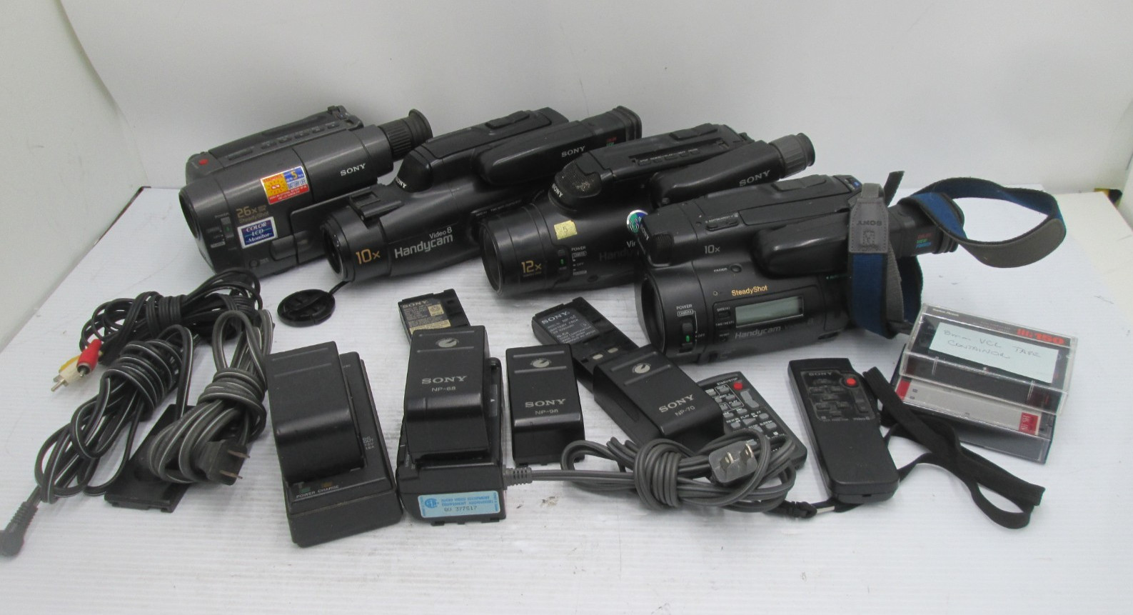 Lot of 4 Sony Handycam Camcorders Plus Extra Items Selling As Is Untested