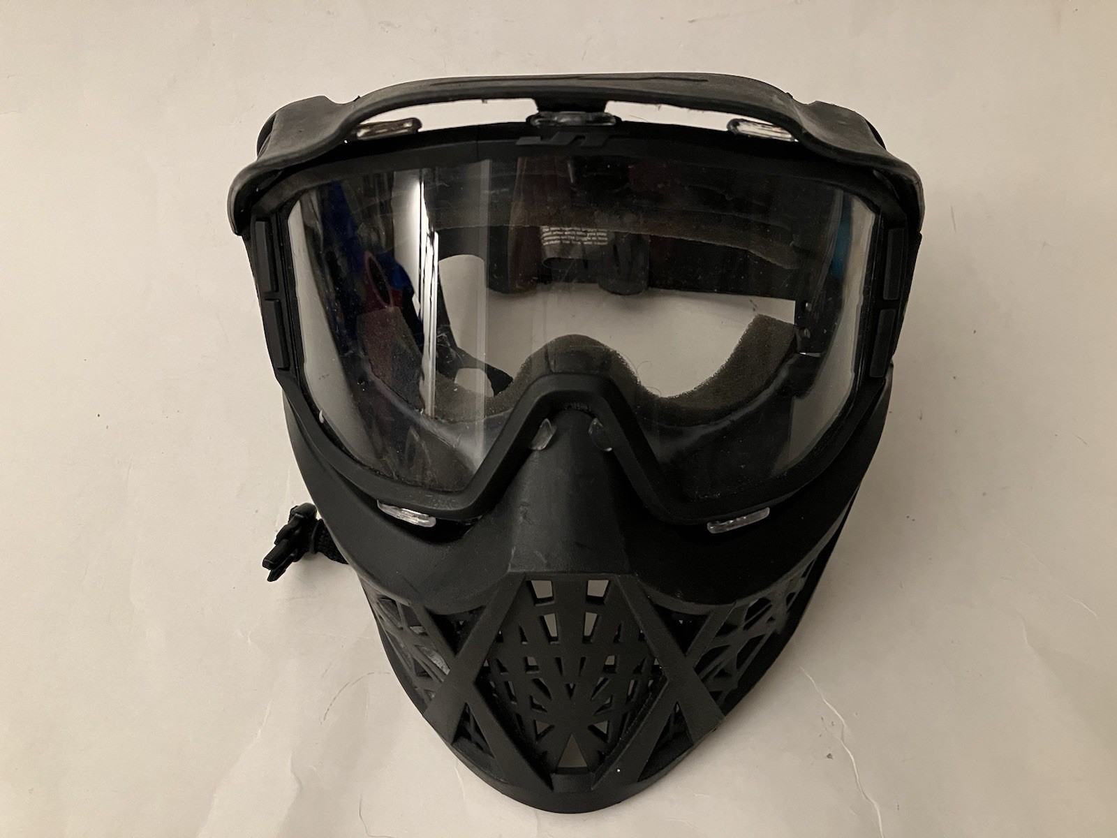 JT Paintball Mask Black Full Face Goggles Visor Strap Airsoft