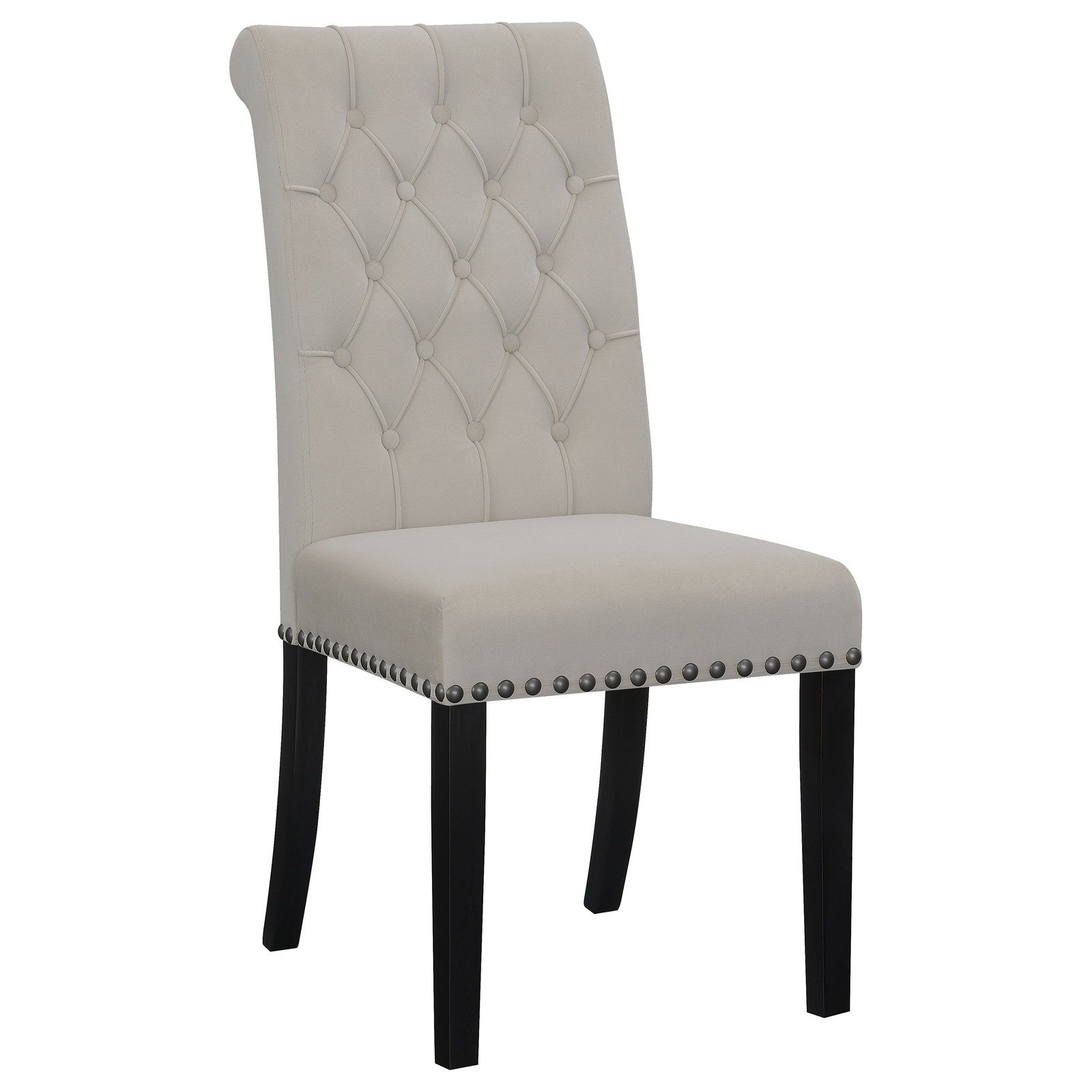 Sand and Rustic Espresso Tufted Side Chairs