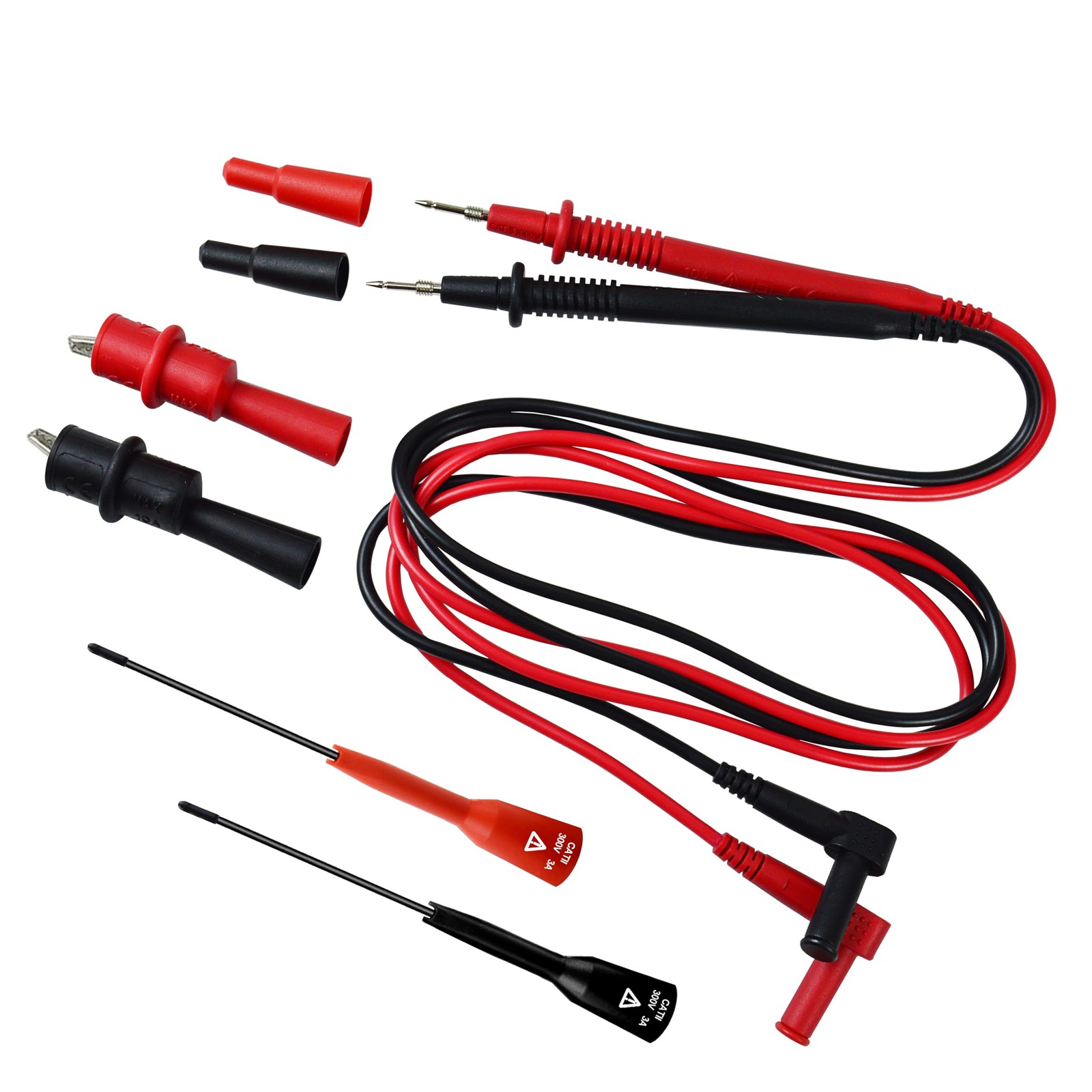 ZIBOO KIT-15 Test Lead Set,Compatible with Fluke Ideal 40 inches, Black
