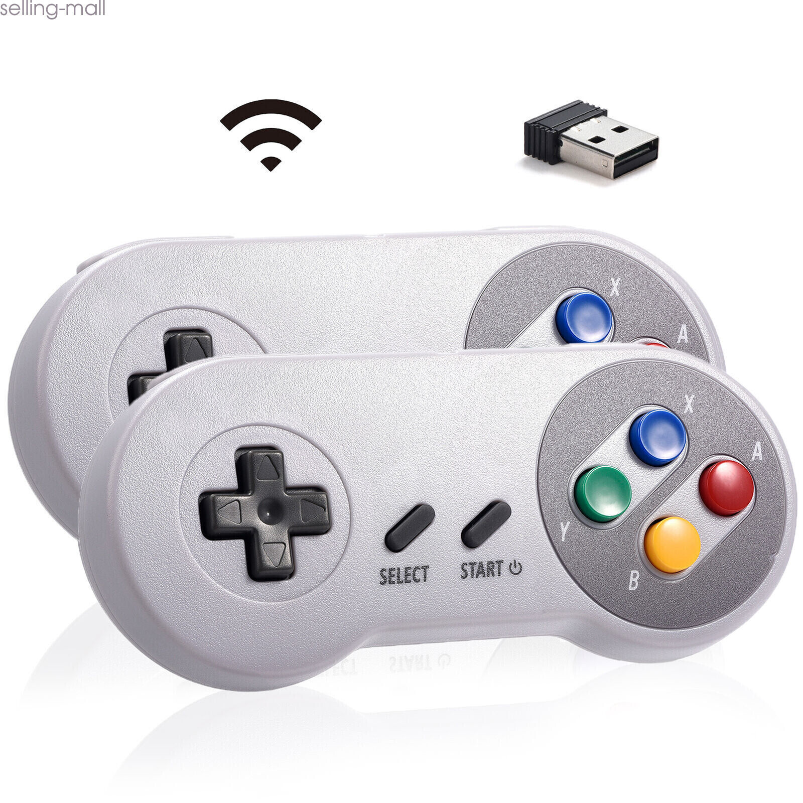 PC Game Controller Wireless Computer Joystick Joypad SNES Gamepad + USB receiver
