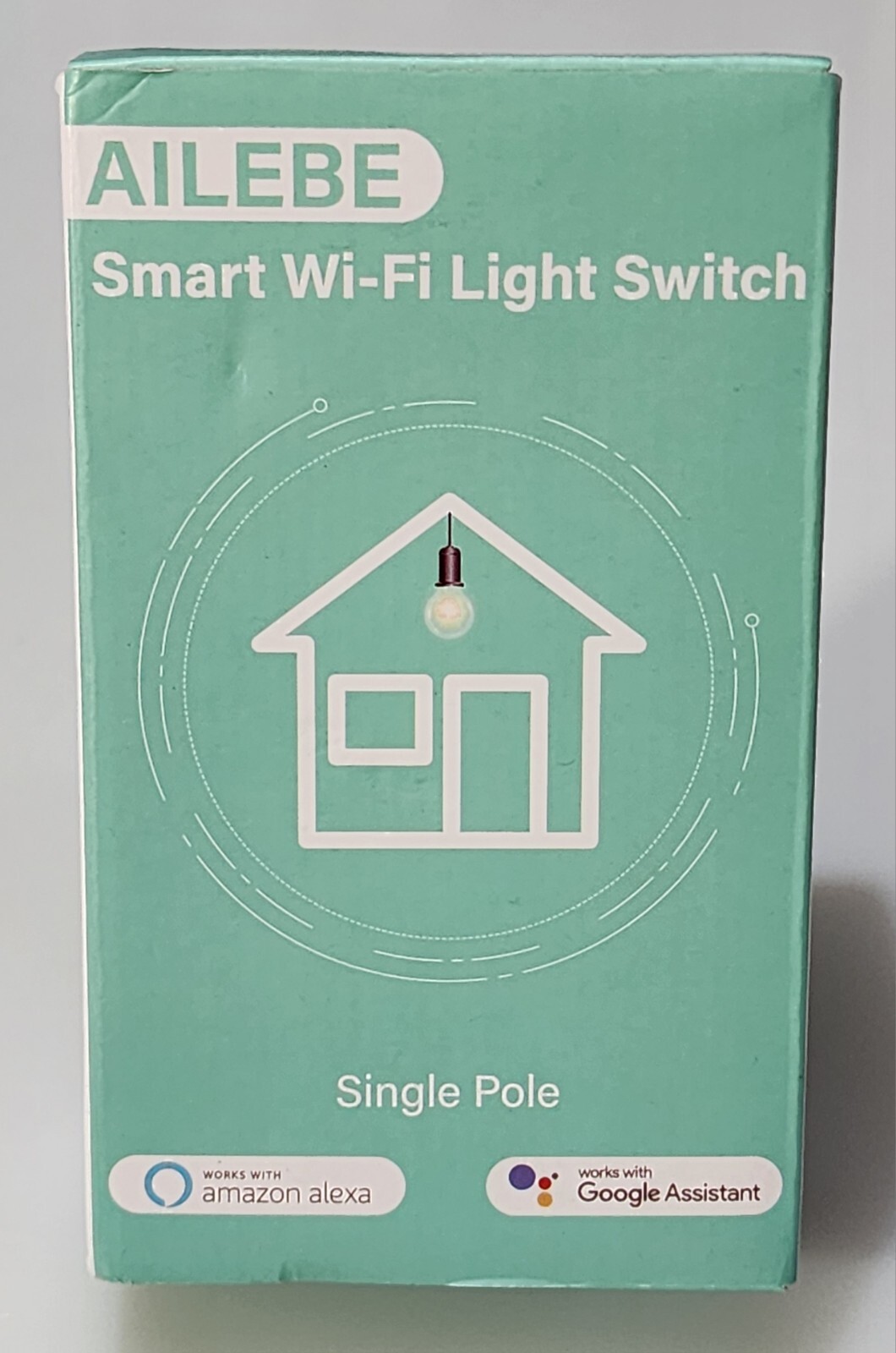 Ailebe Smart WiFi Light Switch Panel, White, 2 Gang, Works with Alexa or Google