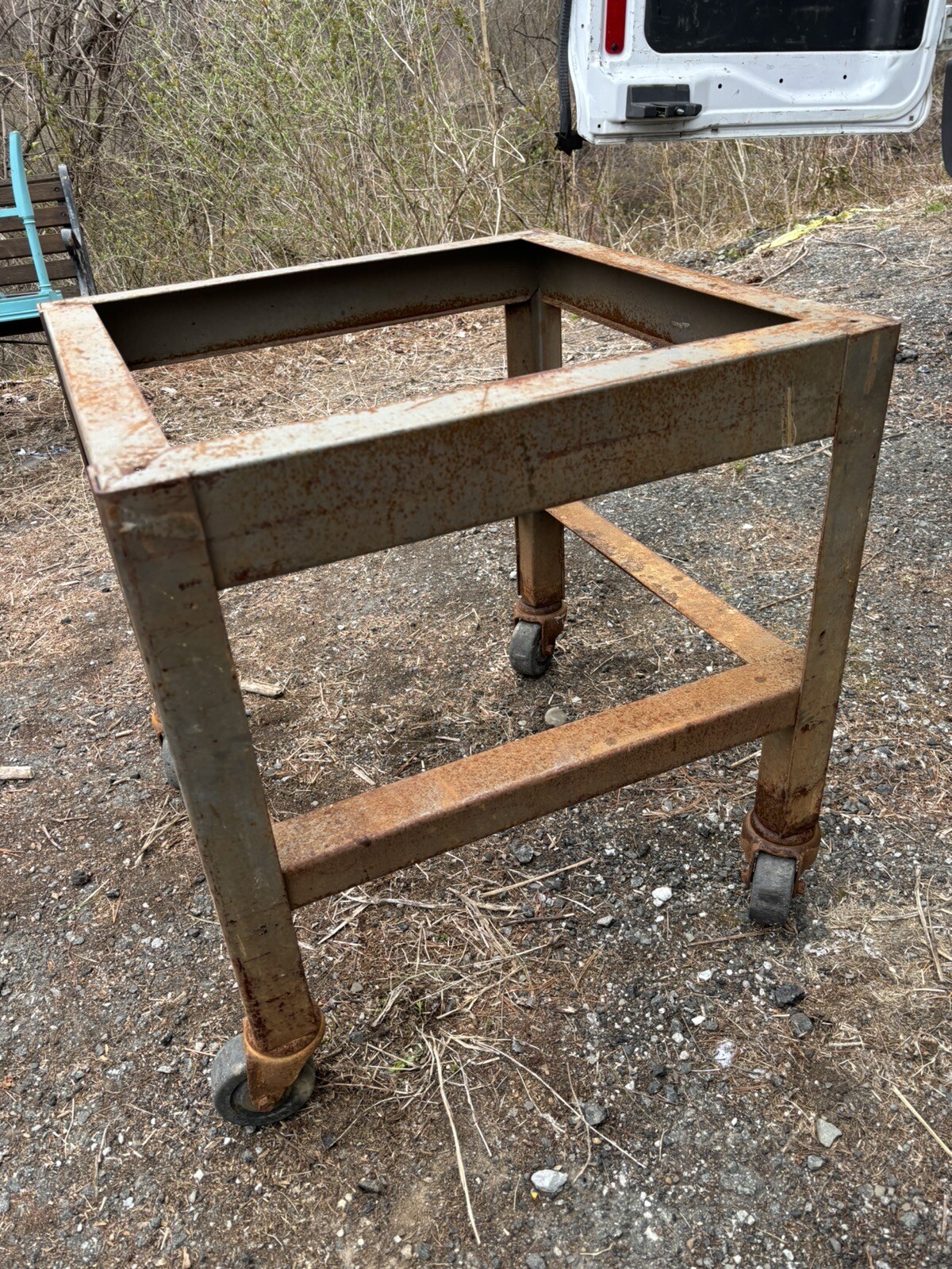Steel Rolling Base Work Table Bench Garden Industrial Wheels