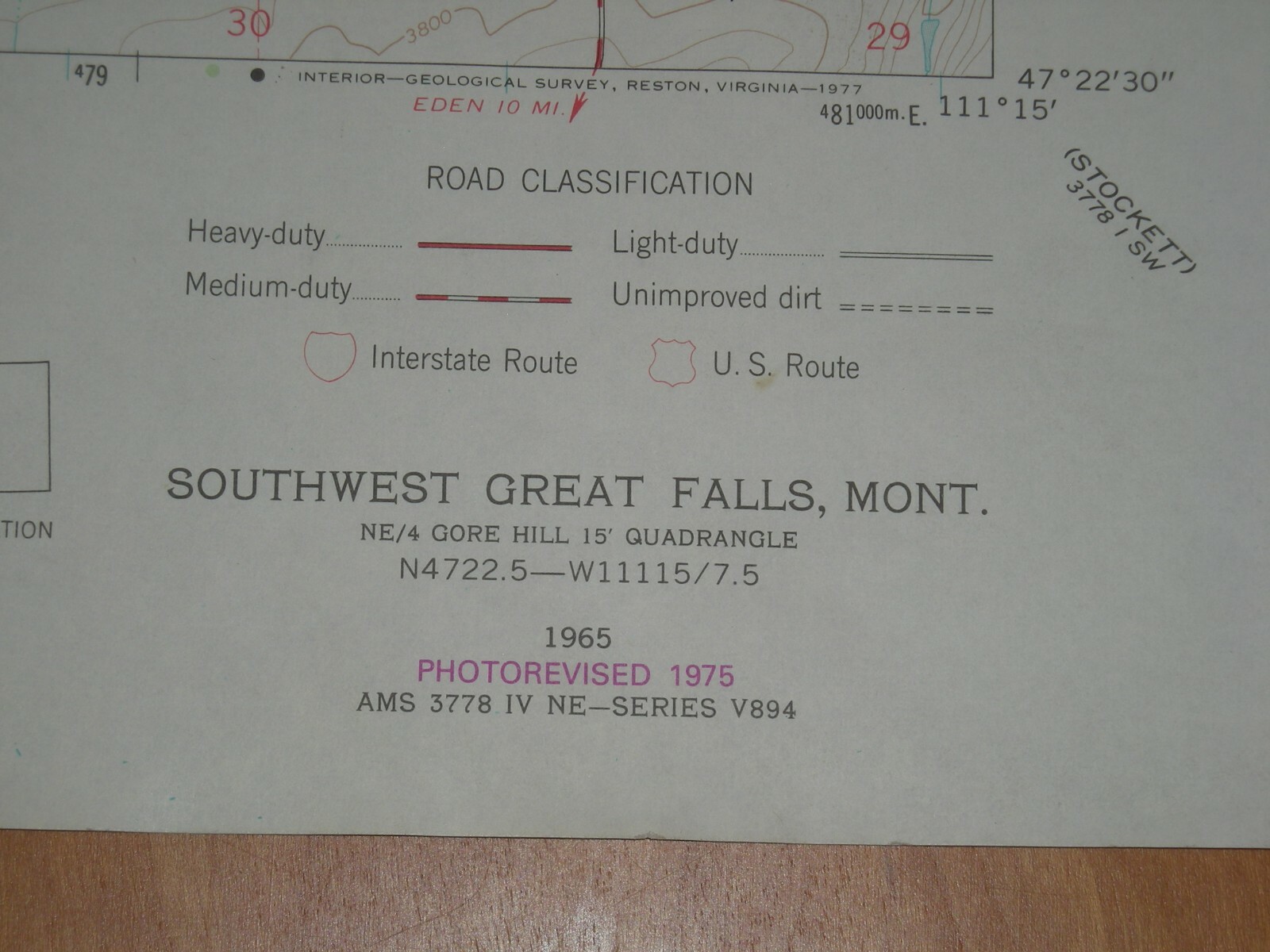 USGS Topo Map -7.5 minute series - SW Great Falls Quadrangle