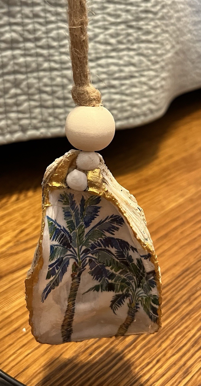 Decoupage Palm Tree On Oyster Shell Great For beach Theme