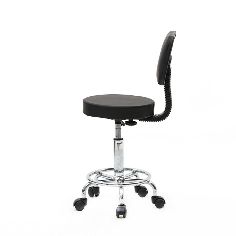 Adjustable Salon Stool with Backrest & Wheels Rolling Swivel Salon Stool Chair