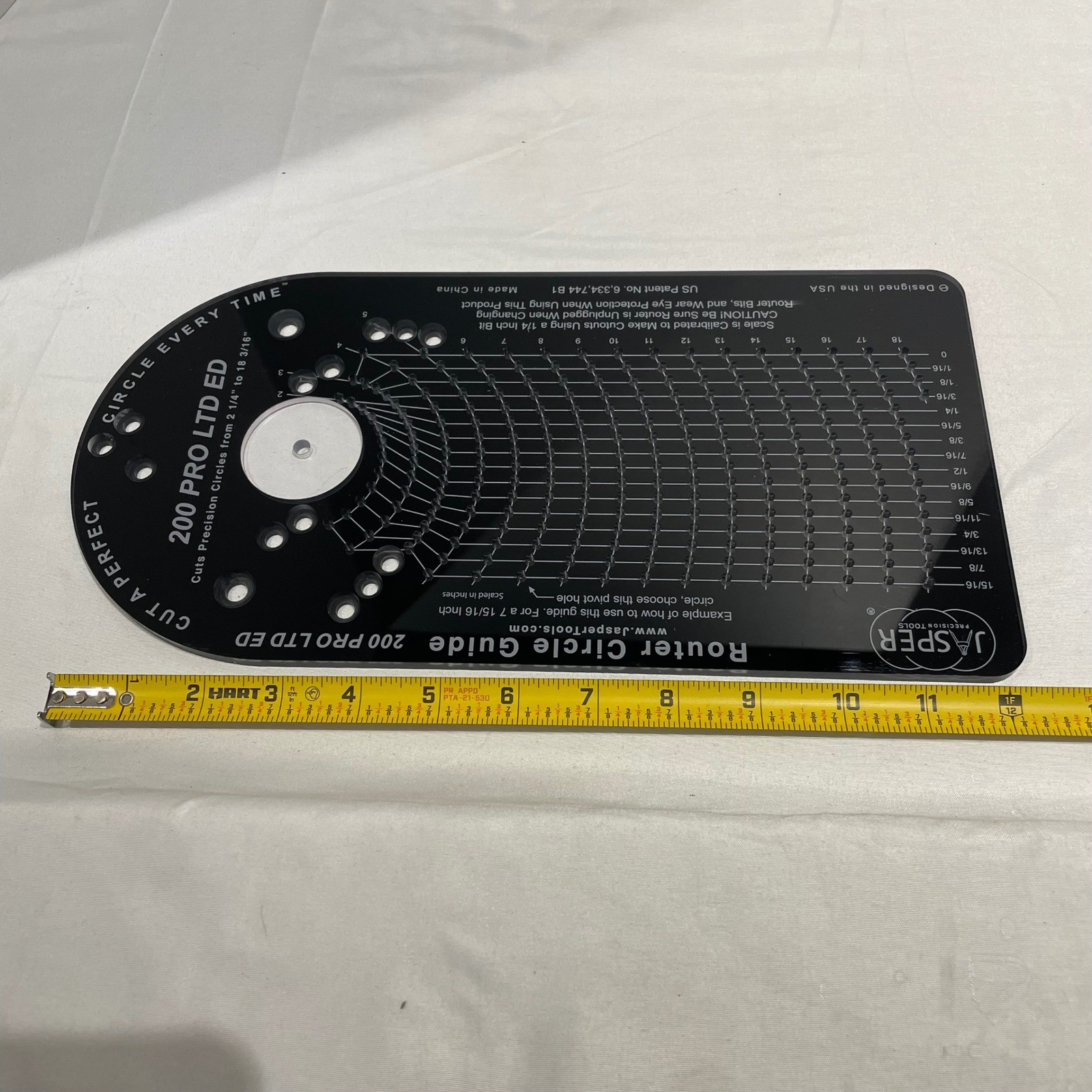 Jasper Precision Tools 200 PRO LTD ED Router Circle Guide Jig M200 Pro Black