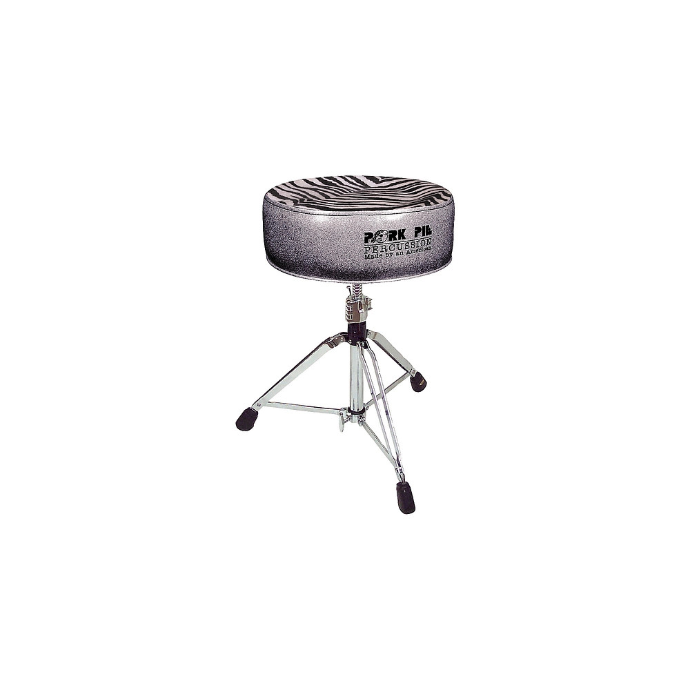 Pork Pie Round Drum Throne Charcoal Glitter with Zebra Top