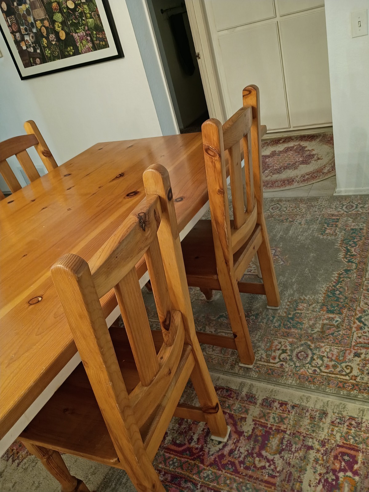 7-Piece Rectangular Wood Dining Table Set w/ 6 Chairs