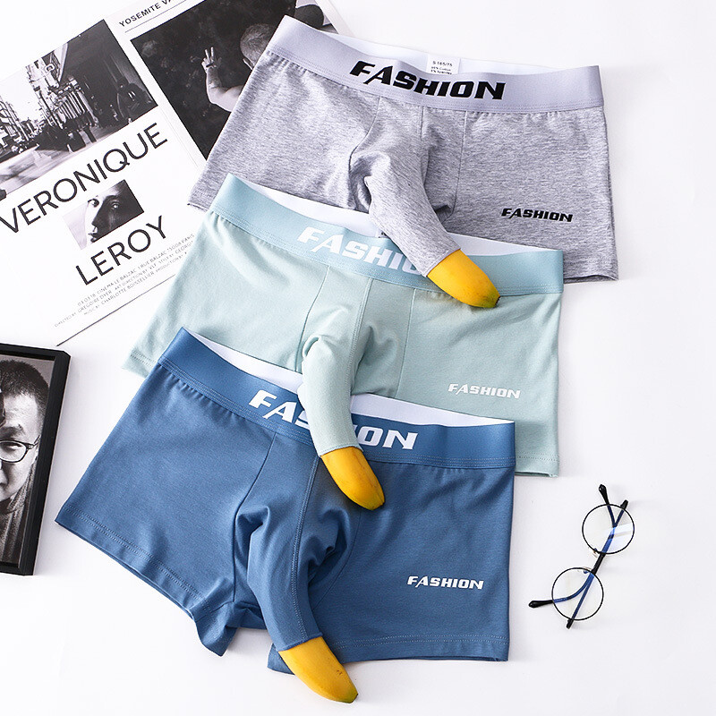 Men Cotton Pouch Boxer Briefs Penis Sheath Trunks Underpants Thongs Underwear