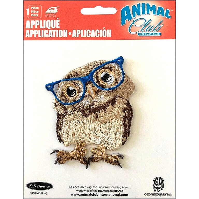 C&D Visionary ANIMAL CLUB Embroidered Iron-On Applique - OWL