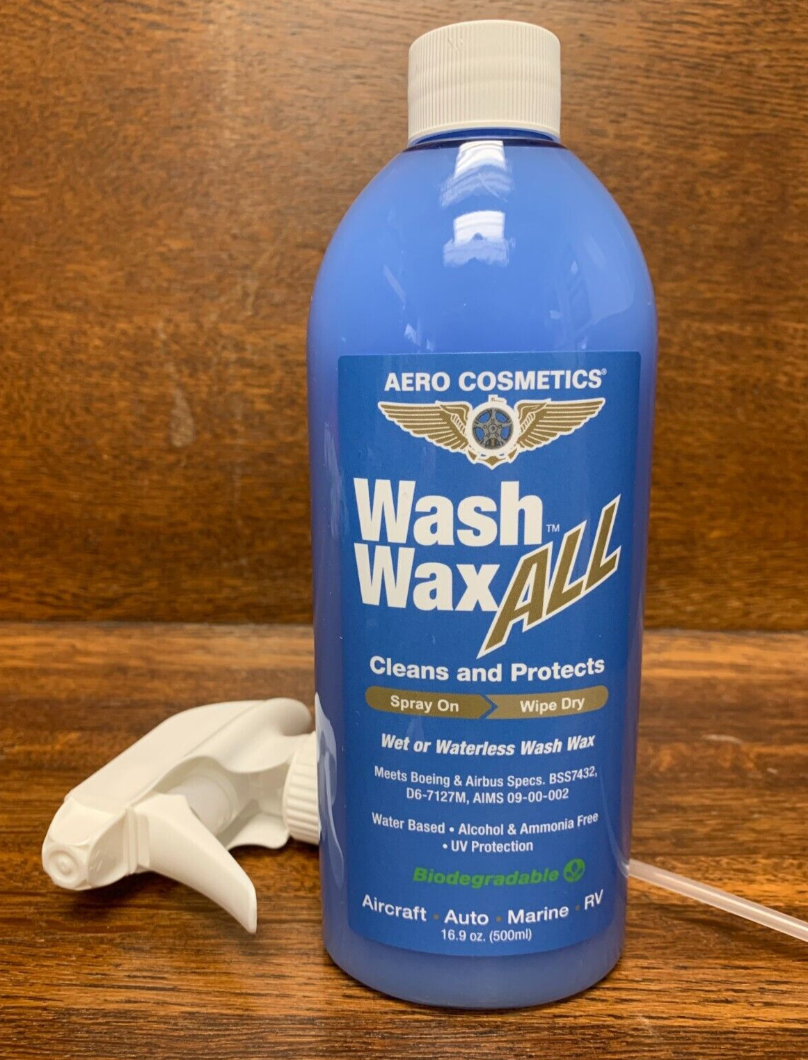 Aero Cosmetics Waterless Wash Wax All for Car and RV - 16oz spray bottle