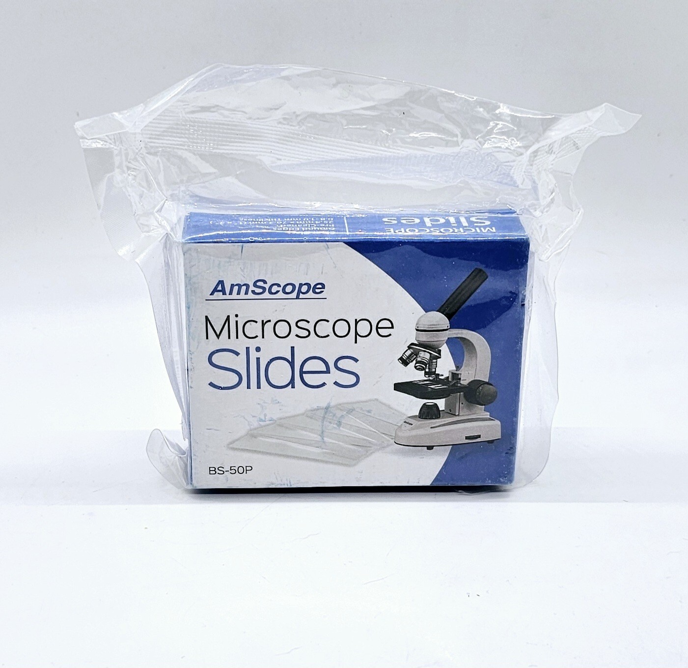 AmScope 50 Pre-Cleaned Blank Glass Microscope Slides #BS-50P  1"  x 3"