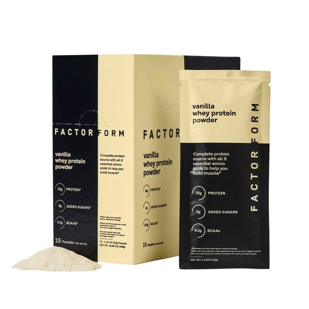 FACTOR FORM Whey Protein Powder | 100% Whey Isolate | 25g Protein & 6.3g BCAA...