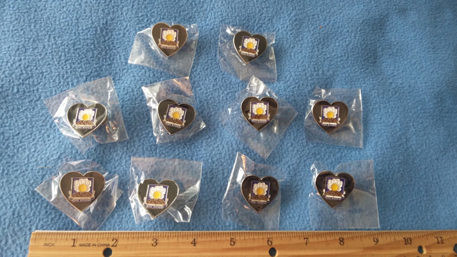 LOT OF 10 - ONE ROUND PINS - 7/8 INCH - NEW