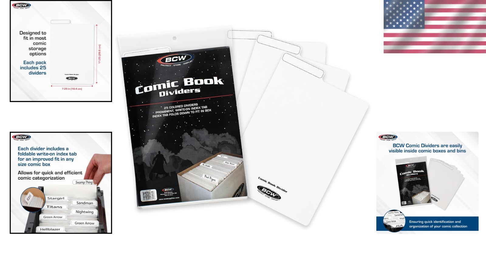 Durable 25-Pack Comic Book Dividers - Archival Polyethylene with Write-On Tabs