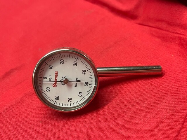 Starrett 196A1Z Universal Back Plunger Dial Indicator .200" Range, 0-100 Dial