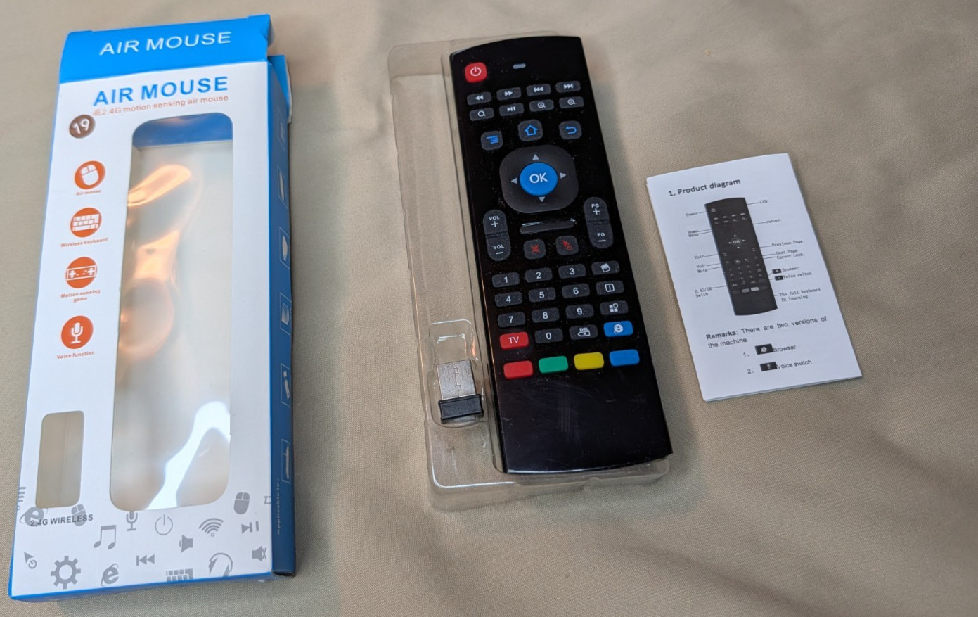 AIR MOUSE X000RCZZHP 2.4G Motion Sensing Air Mouse - Black - open box